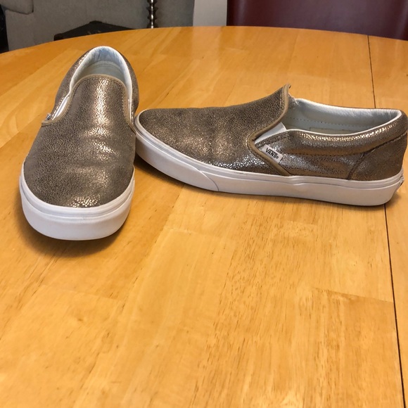 Vans Shoes - Gold Vans Size Men 9 Women 10.5